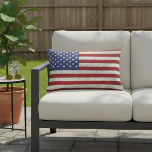 Amerikanische Flagge im Freien Lumbar Kissen
