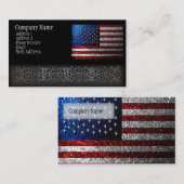 Amerikanische Flagge im Glitzer Visitenkarte (Vorne/Hinten)