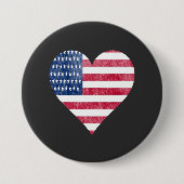 Amerikanische Flagge im Herzen Button (Vorderseite)
