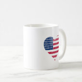 Amerikanische Flagge im Herzen Kaffeetasse (VorderseiteRechts)