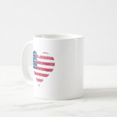 Amerikanische Flagge im Herzen Kaffeetasse (Vorderseite Links)