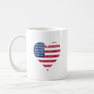 Amerikanische Flagge im Herzen Kaffeetasse