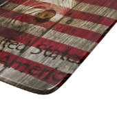 Amerikanische Flagge im hölzernen bord Schneidebrett (Ecke)