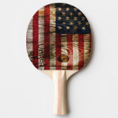 Amerikanische Flagge im hölzernen bord Tischtennis Schläger (Vorderseite)