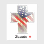 Amerikanische Flagge im Kreuz Aufkleber (Blatt)