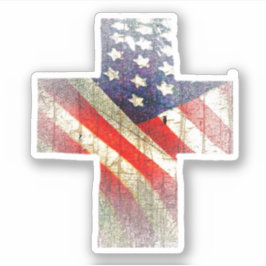 Amerikanische Flagge im Kreuz Aufkleber