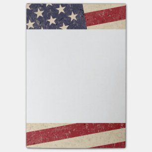 Amerikanische Flagge im Vintage-Stil mit Grunge-Lo Post-it Klebezettel