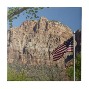 Amerikanische Flagge im Zion National Park I Fliese