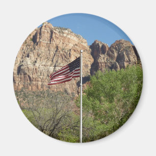 Amerikanische Flagge im Zion National Park II Magnet