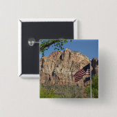 Amerikanische Flagge im Zion-Nationalpark I Button (Vorne & Hinten)