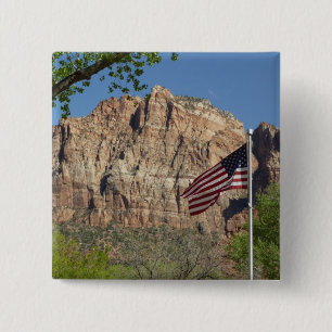 Amerikanische Flagge im Zion-Nationalpark I Button