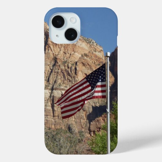 Amerikanische Flagge im Zion-Nationalpark I Case-Mate iPhone Hülle (Rückseite)