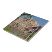 Amerikanische Flagge im Zion-Nationalpark I Fliese (Seite)