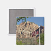 Amerikanische Flagge im Zion-Nationalpark I Magnet (Vorderseite/Rückseite)
