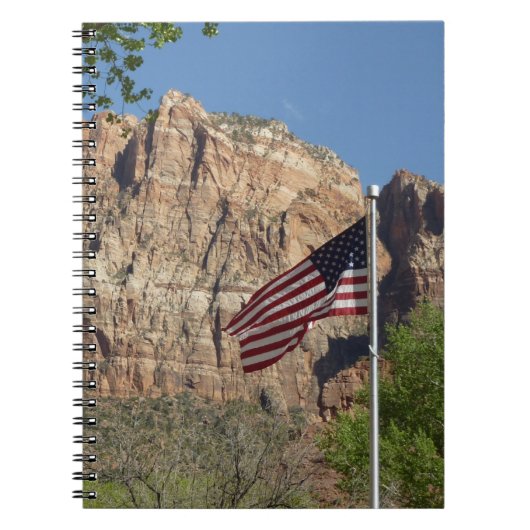 Amerikanische Flagge im Zion-Nationalpark I Notizblock (Vorderseite)