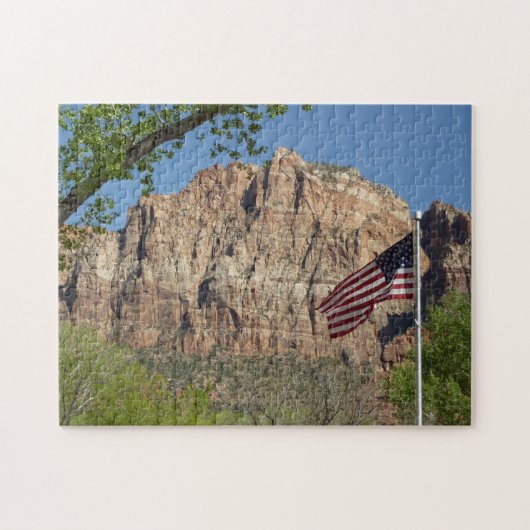Amerikanische Flagge im Zion-Nationalpark I Puzzle (Horizontal)