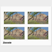 Amerikanische Flagge im Zion-Nationalpark I Rechteckiger Aufkleber (Blatt)