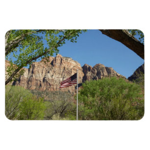 Amerikanische Flagge im Zion-Nationalpark II Magnet