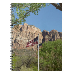 Amerikanische Flagge im Zion-Nationalpark II Notizblock