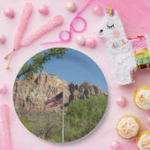 Amerikanische Flagge im Zion-Nationalpark II Pappteller (Party)