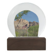 Amerikanische Flagge im Zion-Nationalpark II Schneekugel (Rückseite)