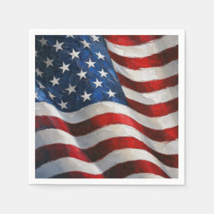 Amerikanische Flagge Impasto-Malerei Serviette
