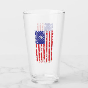 Amerikanische Flagge in Bedrängnis Glas