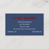 Amerikanische Flagge in den USA Visitenkarte (Rückseite)