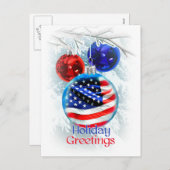 Amerikanische Flagge in der patriotischen Feiertagspostkarte (Vorne/Hinten)