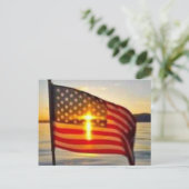 Amerikanische Flagge in der Sonne Postkarte (Stehend Vorderseite)
