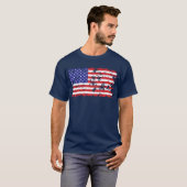 Amerikanische Flagge in einem gestörten Muster T-Shirt (Vorne ganz)