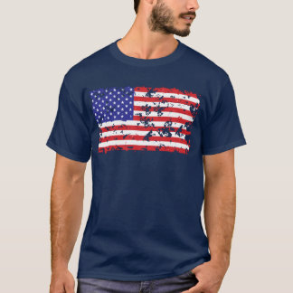 Amerikanische Flagge in einem gestörten Muster T-Shirt