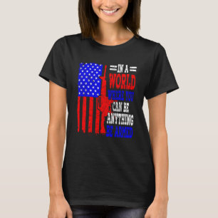 Amerikanische Flagge in einer Welt, in der man all T-Shirt