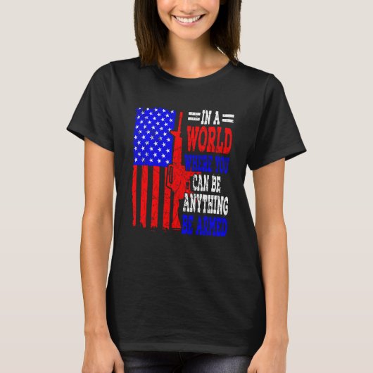 Amerikanische Flagge in einer Welt, in der man all T-Shirt (Vorderseite)