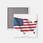 Amerikanische Flagge in Form der Vereinigten Staat Magnet (Vorderseite/Rückseite)