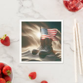 Amerikanische Flagge in Militärbooten Serviette (Beispiel)