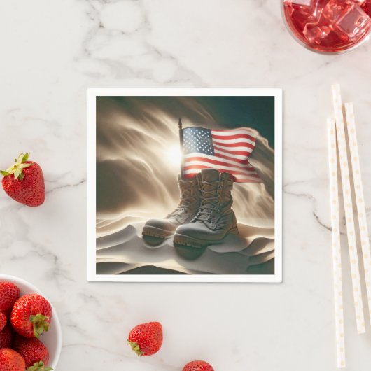 Amerikanische Flagge in Militärbooten Serviette (Beispiel)