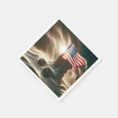 Amerikanische Flagge in Militärbooten Serviette (Ecke)