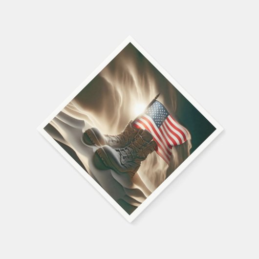 Amerikanische Flagge in Militärbooten Serviette (Ecke)