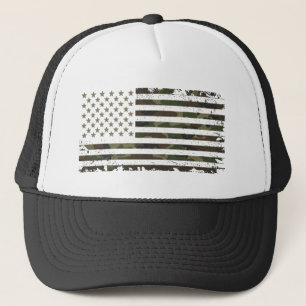 Amerikanische Flagge in militärischen Tarnfarben Truckerkappe