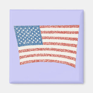 Amerikanische Flagge in Pointillismus-Magneten Magnet