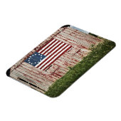 Amerikanische Flagge in Scheune gemalt Magnet (Linke Seite)