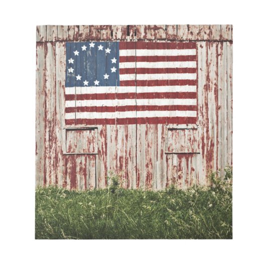 Amerikanische Flagge in Scheune gemalt Notizblock (Vorderseite)