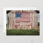 Amerikanische Flagge in Scheune gemalt Postkarte (Vorne/Hinten)