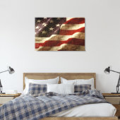 Amerikanische Flagge in Stone gehauen Leinwanddruck (Insitu (Schlafzimmer))