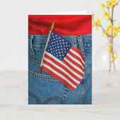 Amerikanische Flagge in Tasche Karte (Gelbe Blume)