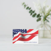 Amerikanische Flagge in Weiß Visitenkarte (Stehend Vorderseite)