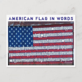 Amerikanische Flagge in Worten | Blue Beach Song™  Postkarte