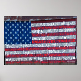 Amerikanische Flagge in Worten - WordArt™ Poster