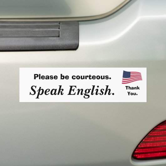 amerikanische Flagge, ist bitte., sprechen Engl.… Autoaufkleber (Auf Auto)